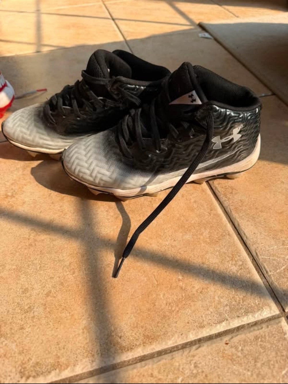 Under Armour Kids Black & White Mid-Top Athletic Sneakers